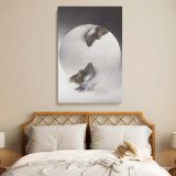 Misty Julian Alps - Circular Mirror Mountain Photography canvas wall art