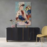 Mlle Charlotte Berthier with Dog - Elegant Portrait by Pierre-Auguste Renoir 1883 canvas wall art - Image 4