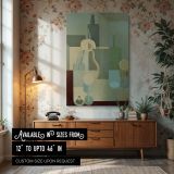 Modern Still Life - Amedee Ozenfant Neutral Bottles in Beige and Green canvas wall art