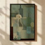 Modern Still Life - Amedee Ozenfant Neutral Bottles in Beige and Green canvas wall art - Image 2