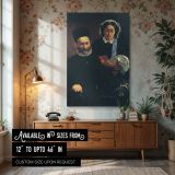 Monsieur and Madame Manet by Edouard Manet - Basket of Flowers and Dark Interior canvas wall art