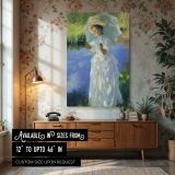 Morning Walk by John Singer Sargent - White Dress and Blue Water Reflection canvas wall art