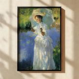 Morning Walk by John Singer Sargent - White Dress and Blue Water Reflection canvas wall art - Image 2