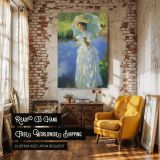 Morning Walk by John Singer Sargent - White Dress and Blue Water Reflection canvas wall art - Image 3