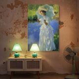 Morning Walk by John Singer Sargent - White Dress and Blue Water Reflection canvas wall art - Image 5