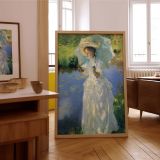 Morning Walk by John Singer Sargent - White Dress and Blue Water Reflection canvas wall art - Image 7