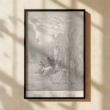 Moses Strikes Rock at Horeb - Gustave Dore Brings Water to Israelites canvas wall art - Image 2