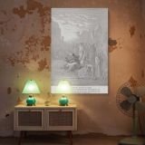 Moses Strikes Rock at Horeb - Gustave Dore Brings Water to Israelites canvas wall art - Image 5