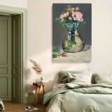 Moss Roses in a Vase - Pink Floral Still Life by Edouard Manet canvas wall art - Image 3