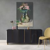 Moss Roses in a Vase - Pink Floral Still Life by Edouard Manet canvas wall art - Image 4