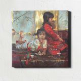 Mother and Child Preparing Tea by Daniel Gerhartz — room mockup view 1