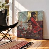 Mother and Child Preparing Tea by Daniel Gerhartz — room mockup view 2