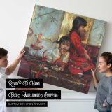 Mother and Child Preparing Tea by Daniel Gerhartz — room mockup view 4