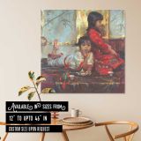 Mother and Child Preparing Tea by Daniel Gerhartz — room mockup view 6