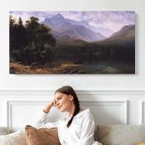 Mount Washington by Albert Bierstadt — single-panel canvas shown above a seated person