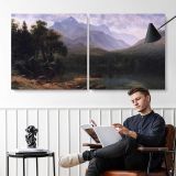 Mount Washington by Albert Bierstadt — two-panel canvas arrangement in a room