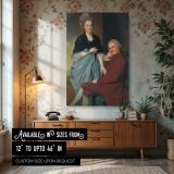 Mr and Mrs William Lindow by George Romney - Elegant Couple in Garden Setting canvas wall art