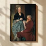 Mr and Mrs William Lindow by George Romney - Elegant Couple in Garden Setting canvas wall art - Image 2