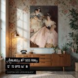 Mrs Carl Meyer by John Singer Sargent - Satin Blush Dress with Decorative Sofa canvas wall art
