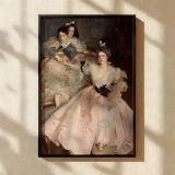 Mrs Carl Meyer by John Singer Sargent - Satin Blush Dress with Decorative Sofa canvas wall art - Image 2