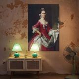 Mrs George Watson by John Singleton Copley - Pink Satin Gown with Flowing Drapery canvas wall art - Image 5