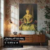 Mrs. T. in Cream Silk by George Bellows - Antique Dress and White Gloves canvas wall art