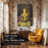 Mrs. T. in Cream Silk by George Bellows - Antique Dress and White Gloves canvas wall art - Image 3