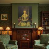 Mrs. T. in Cream Silk by George Bellows - Antique Dress and White Gloves canvas wall art - Image 4