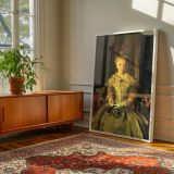 Mrs. T. in Cream Silk by George Bellows - Antique Dress and White Gloves canvas wall art - Image 6