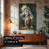 Mrs. Woodhull - Georgian Floral Portrait by Johan Zoffany Vintage Canvas