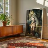 Mrs Woodhull Portrait by Johan Zoffany - Gentle Pose in Blue and Pink Garden Scene canvas wall art - Image 6