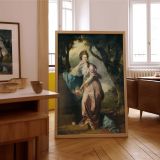 Mrs Woodhull Portrait by Johan Zoffany - Gentle Pose in Blue and Pink Garden Scene canvas wall art - Image 7