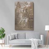 Muse Erato Writing Verses - Angel and Poet Allegory By Charles Meynier canvas wall art - Image 5