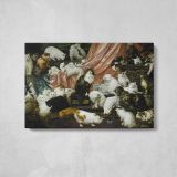 My Wife's Lovers by Carl Kahler - single-panel canvas displayed above a console table