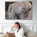 Naiad by Auguste Rodin - single-panel canvas displayed above a sofa