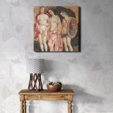 Naked lady vintage art, Judgment of Paris (ca. 1509) by Pinturicchio — room mockup view 1