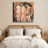 Naked lady vintage art, Judgment of Paris (ca. 1509) by Pinturicchio — room mockup view 17