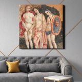 Naked lady vintage art, Judgment of Paris (ca. 1509) by Pinturicchio — room mockup view 21