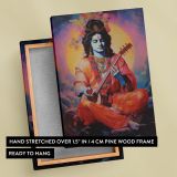 Narada with Veena - Seated in Meditation with Garland canvas wall art - Image 6