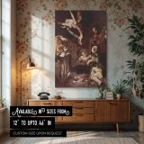 Nativity with Saints - Holy Birth Scene by Caravaggio with Angels canvas wall art