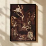 Nativity with Saints - Holy Birth Scene by Caravaggio with Angels canvas wall art - Image 2