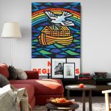New Beginnings - Dove, Ark, and Rainbow Graphic By Joseph Binder canvas wall art