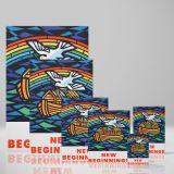 New Beginnings - Dove, Ark, and Rainbow Graphic By Joseph Binder canvas wall art - Image 4