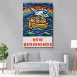 New Beginnings - Dove, Ark, and Rainbow Graphic By Joseph Binder canvas wall art - Image 5