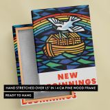 New Beginnings - Dove, Ark, and Rainbow Graphic By Joseph Binder canvas wall art - Image 6
