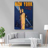 New York Always Exciting - Retro Skyline and Night Lights Poster - Image 5
