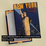 New York Always Exciting - Retro Skyline and Night Lights Poster - Image 6