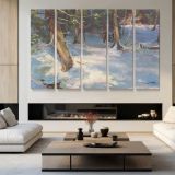Nichols-creek-large by Daniel Gerhartz - multi-panel canvas displayed in a modern living room
