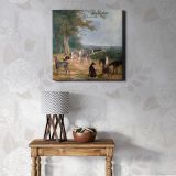 Nine Greyhounds in a Landscape (ca. 1807) painting in high resolution by Jacques–Laurent Agasse — alternate room view