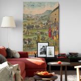 Noah's Ark - Pairs of Animals Boarding in Biblical Scene canvas wall art